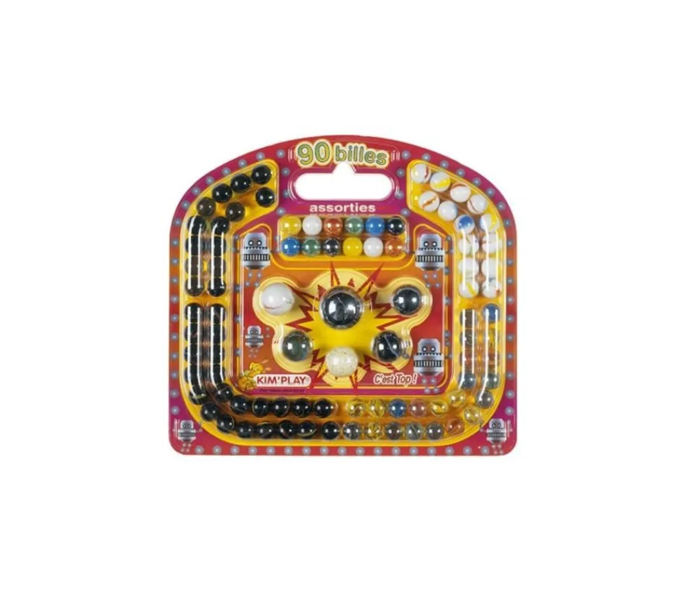 Tout Pour le Jeu Billes assorties de jeu - 90 pièces : 84 billes + 5 calots + 1 boulet