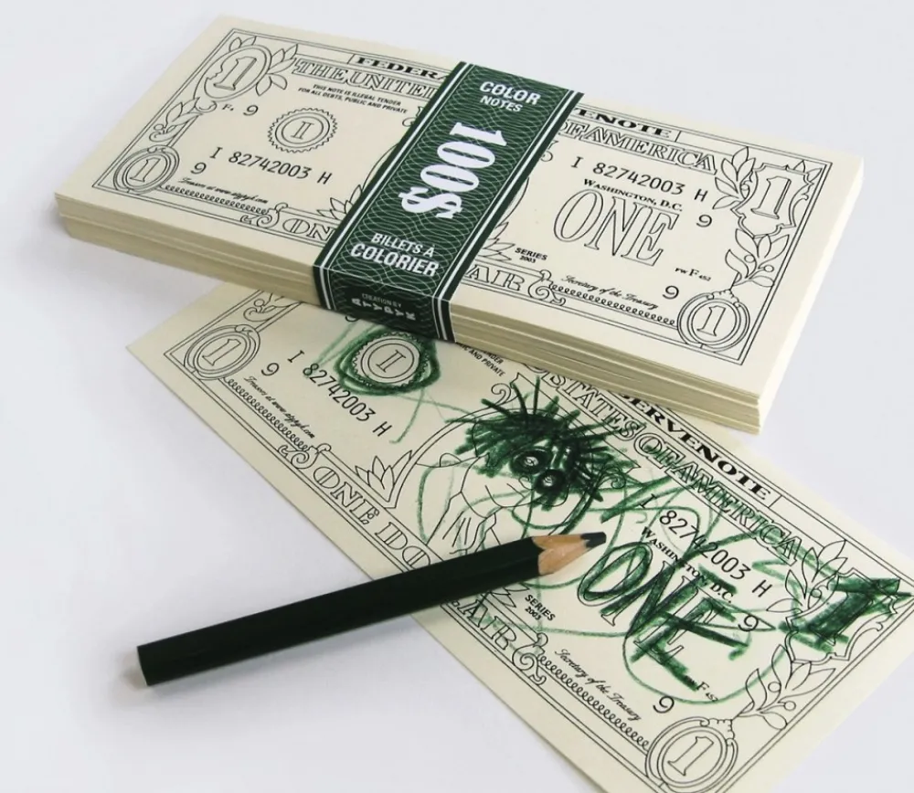 Tout Pour le Jeu Bloc note avec billets de 100 dollars factices pour jeux