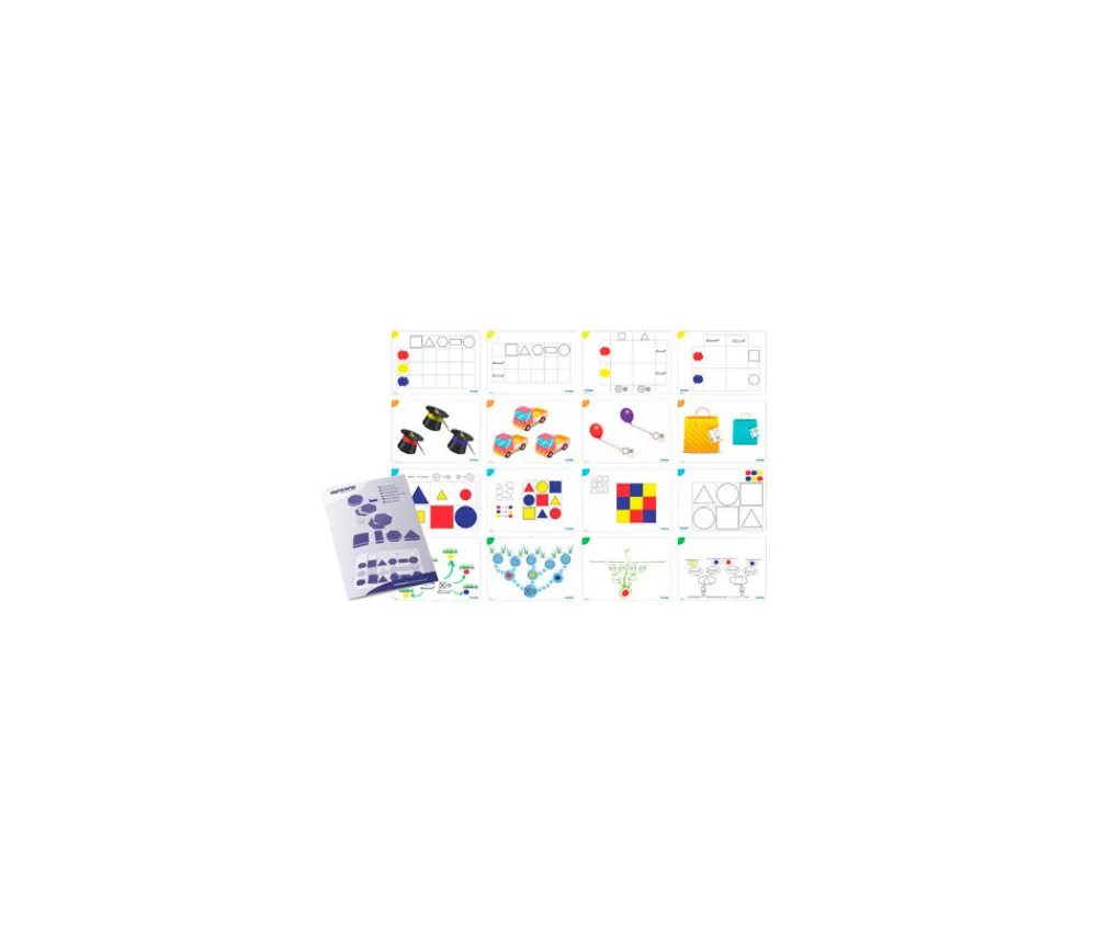 Tout Pour le Jeu Blocs logiques 2 tailles : jeu 60 formes géométriques + 16 fiches d'activités