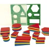 Tout Pour le Jeu Boite 60 formes géométriques à plat épaisseur, taille et couleur, version standard