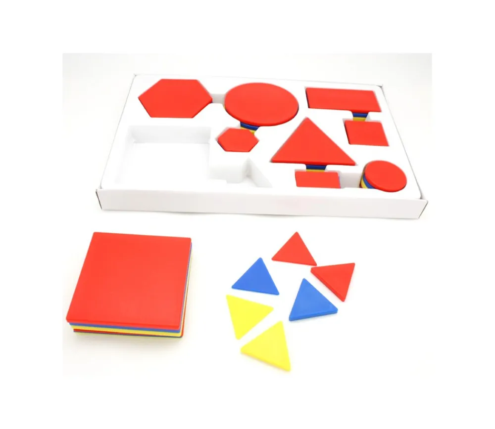 Tout Pour le Jeu Boite 60 formes géométriques à plat épaisseur, taille et couleur. 4 attributs