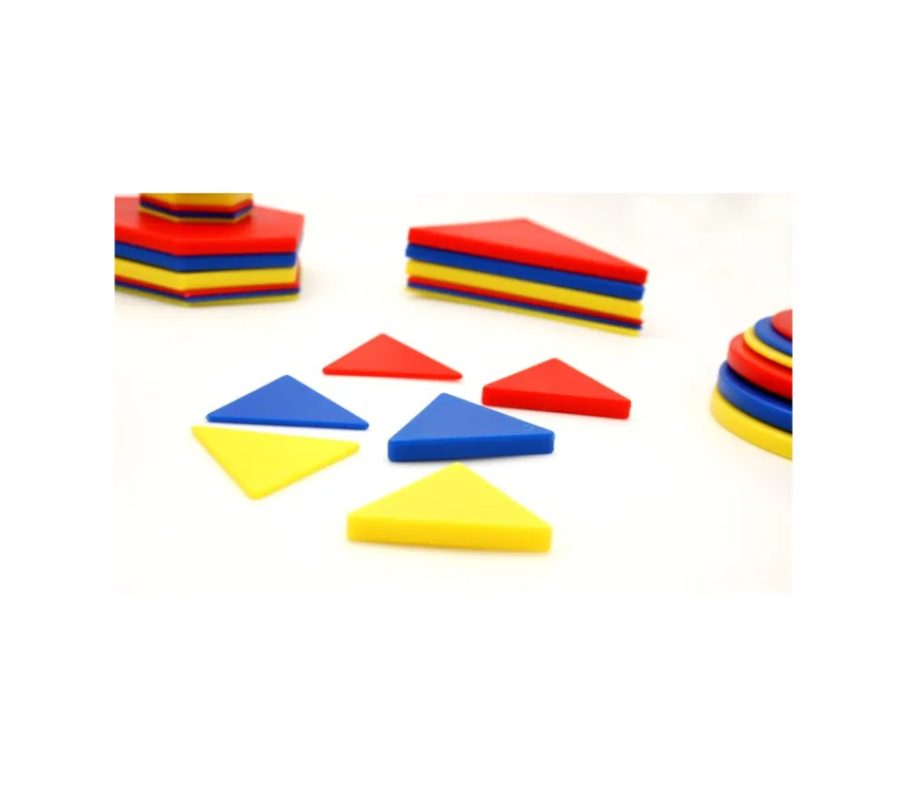 Tout Pour le Jeu Boite 60 formes géométriques à plat épaisseur, taille et couleur. 4 attributs