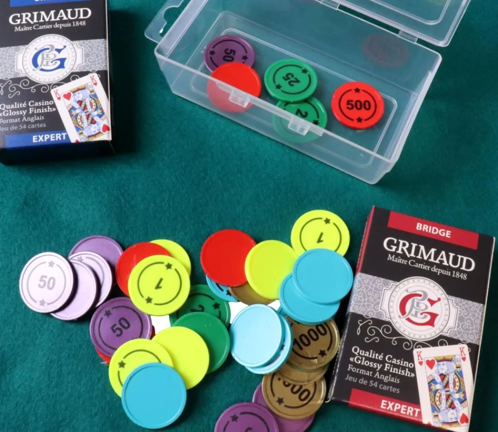 Tout Pour le Jeu Boite 80 jetons numérotés BELOTE TAROT de 1 à 1000