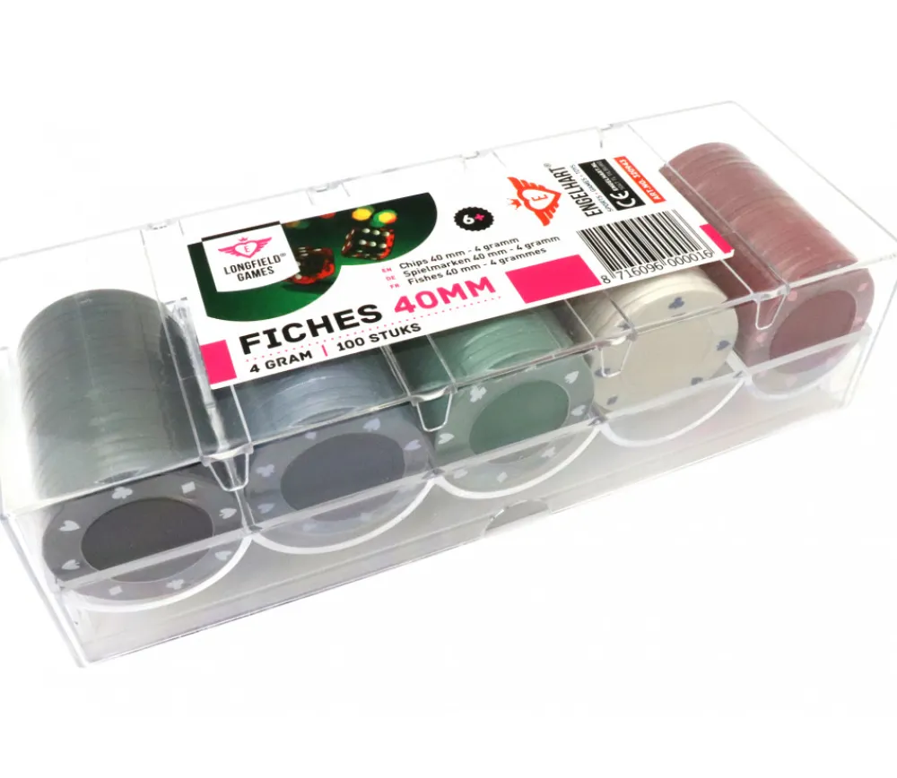 Tout Pour le Jeu Boite 100 jetons pour jeu de poker - fiches 40 mm