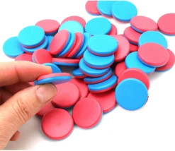Tout Pour le Jeu Boite 400 Pions 25 mm bicolores recto bleu et verso rouge
