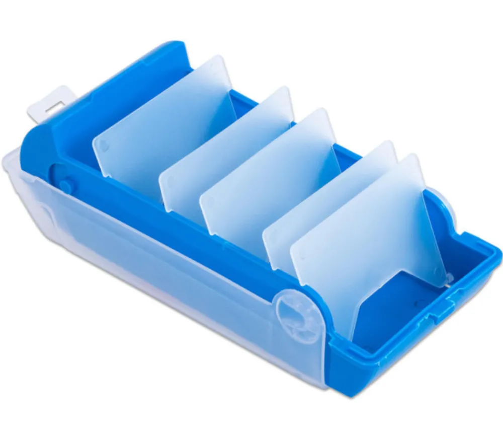 Tout Pour le Jeu Boite à trier bleue pour cartes 20 x 9 x 6.5 cm plastique avec intercalaires amovibles