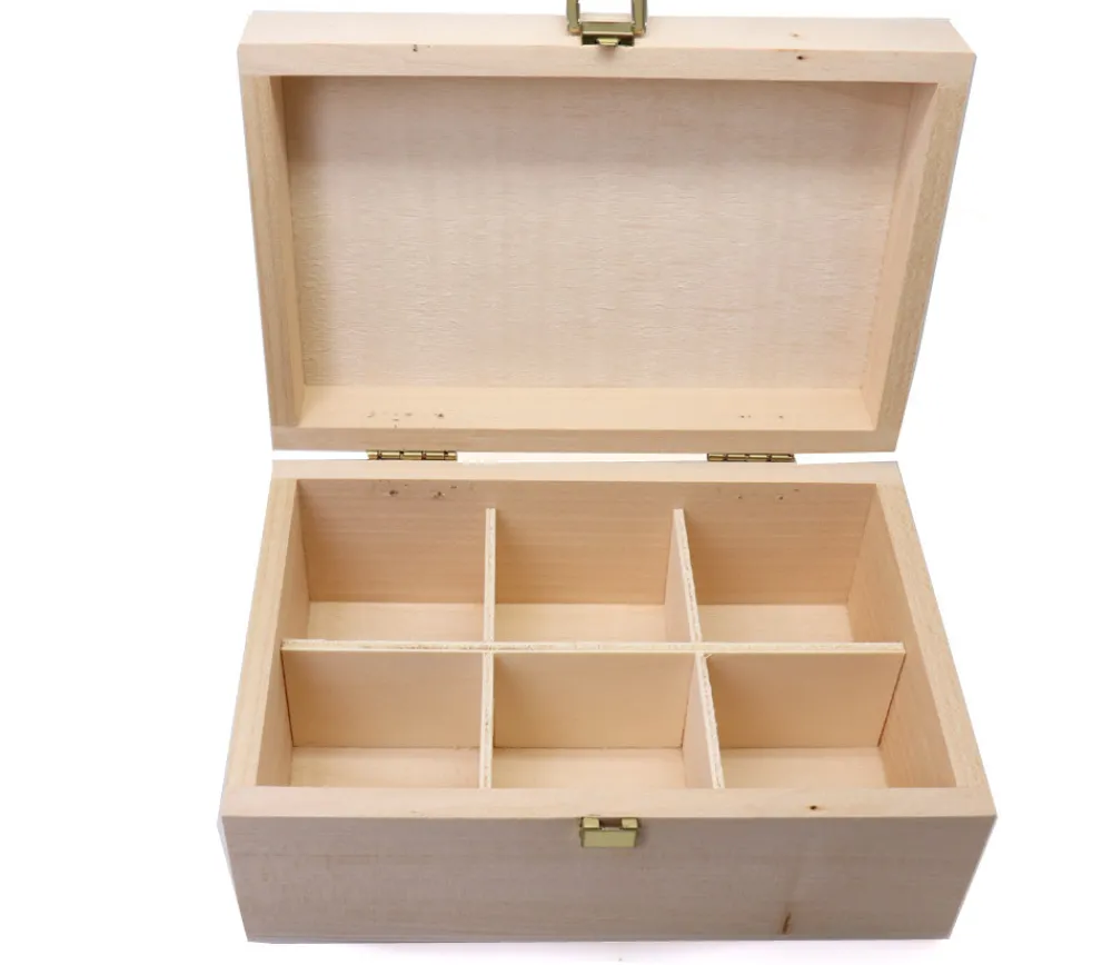 Tout Pour le Jeu Boite bois 6 compartiments 22.5 x 13.5 x 8 cm - fabrication en France