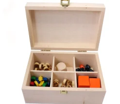 Tout Pour le Jeu Boite bois 6 compartiments 22.5 x 13.5 x 8 cm - fabrication en France