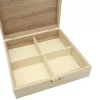 Tout Pour le Jeu Boite bois 4 compartiments 19.5 x 19.5 x 5.5 cm pour jeux