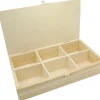 Tout Pour le Jeu Boite bois 6 compartiments 29.4 x 16 x 6 cm pour accessoires de jeux