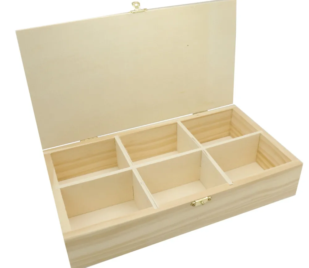 Tout Pour le Jeu Boite bois 6 compartiments 29.4 x 16 x 6 cm pour accessoires de jeux