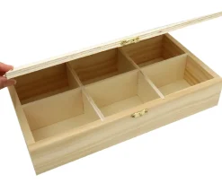 Tout Pour le Jeu Boite bois 6 compartiments 29.4 x 16 x 6 cm pour accessoires de jeux