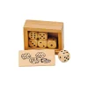 Tout Pour le Jeu Boite bois avec 6 Dés en bois 16 mm de 1 à 6 pour jeux
