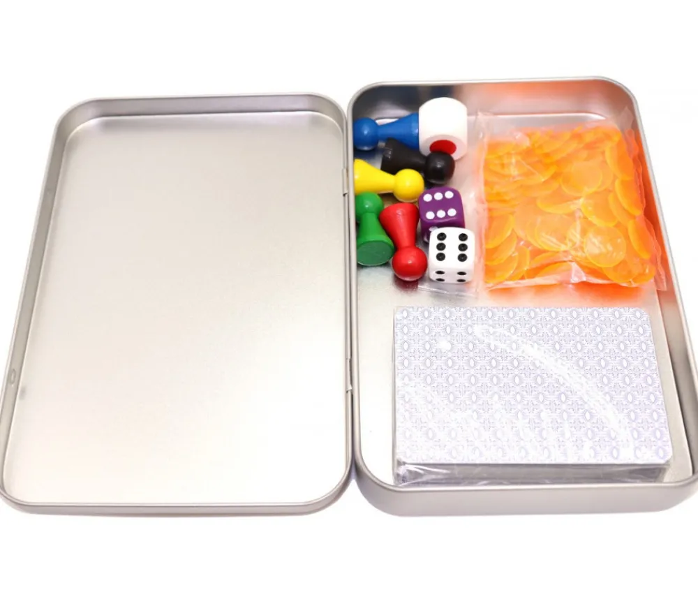 Tout Pour le Jeu Boite métal A6 pour 2 jeux cartes à jouer et accessoires 162 x 112 x 20 mm