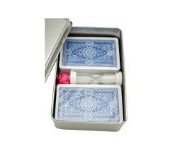 Tout Pour le Jeu Boite métal A6 pour 2 jeux cartes à jouer et accessoires 142 x 103 x 45 mm