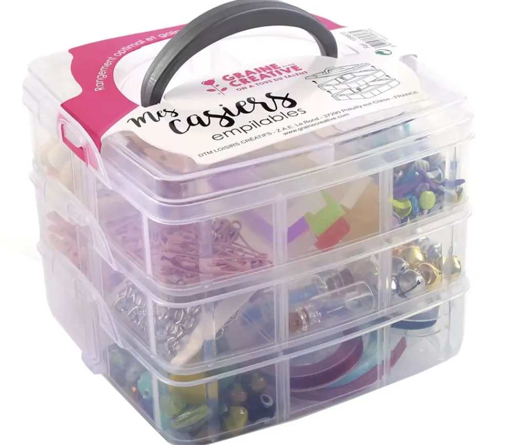 Tout Pour le Jeu Boite plastique 3 niveaux empilables 18 casiers