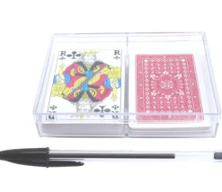 Tout Pour le Jeu Boite plastique double cristal pour 2 jeux 54 cartes à jouer vide