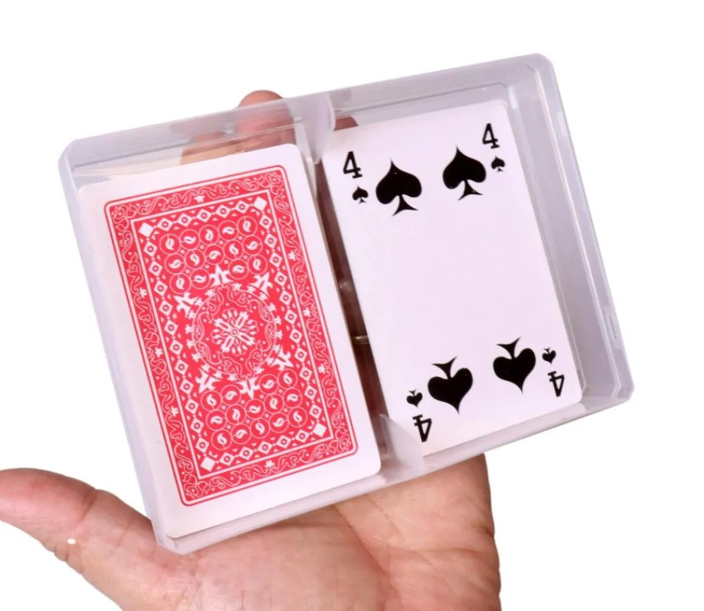 Tout Pour le Jeu Boite plastique double pour 2 jeux 54 cartes à jouer transparentes vide