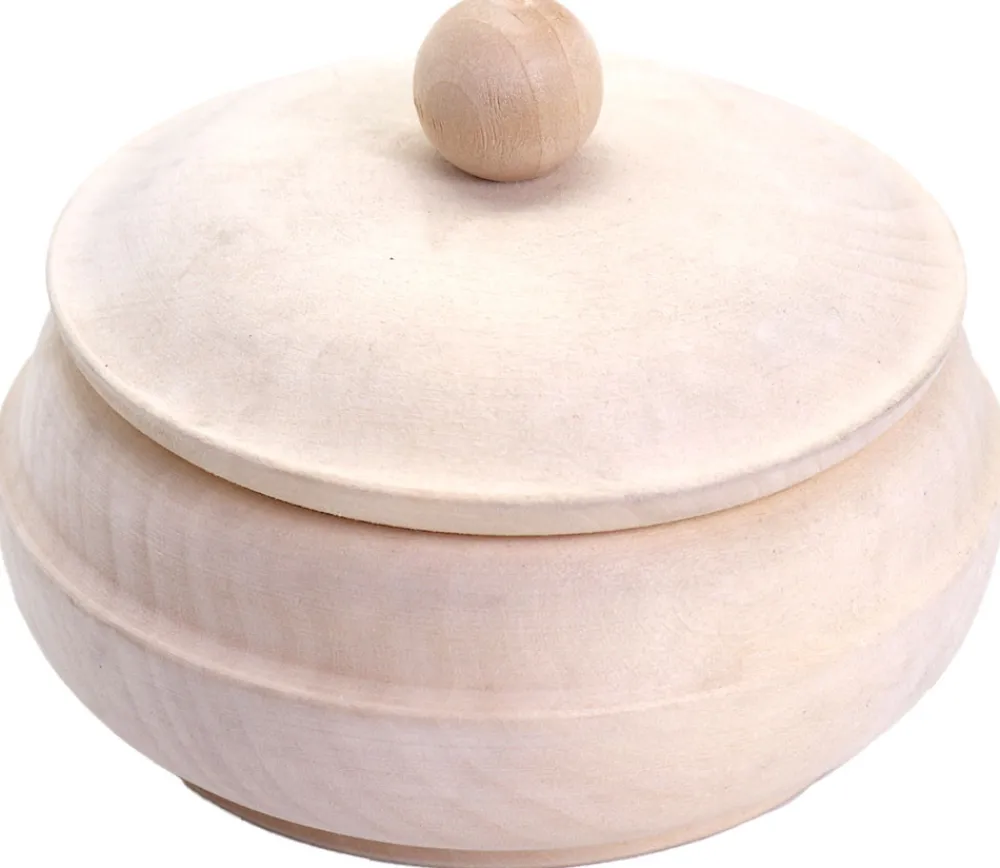 Tout Pour le Jeu Boite ronde en bois avec couvercle 12 cm - bonbonnière