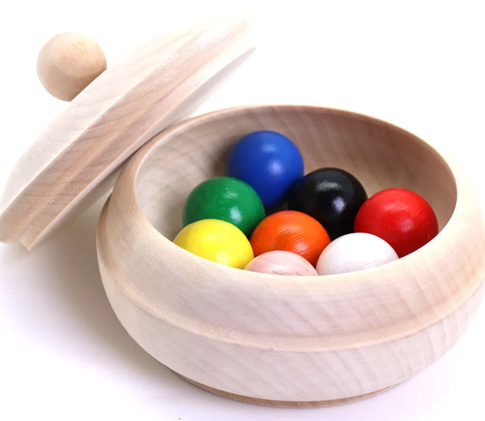 Tout Pour le Jeu Boite ronde en bois avec couvercle 12 cm - bonbonnière