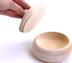 Tout Pour le Jeu Boite ronde en bois avec couvercle 12 cm - bonbonnière