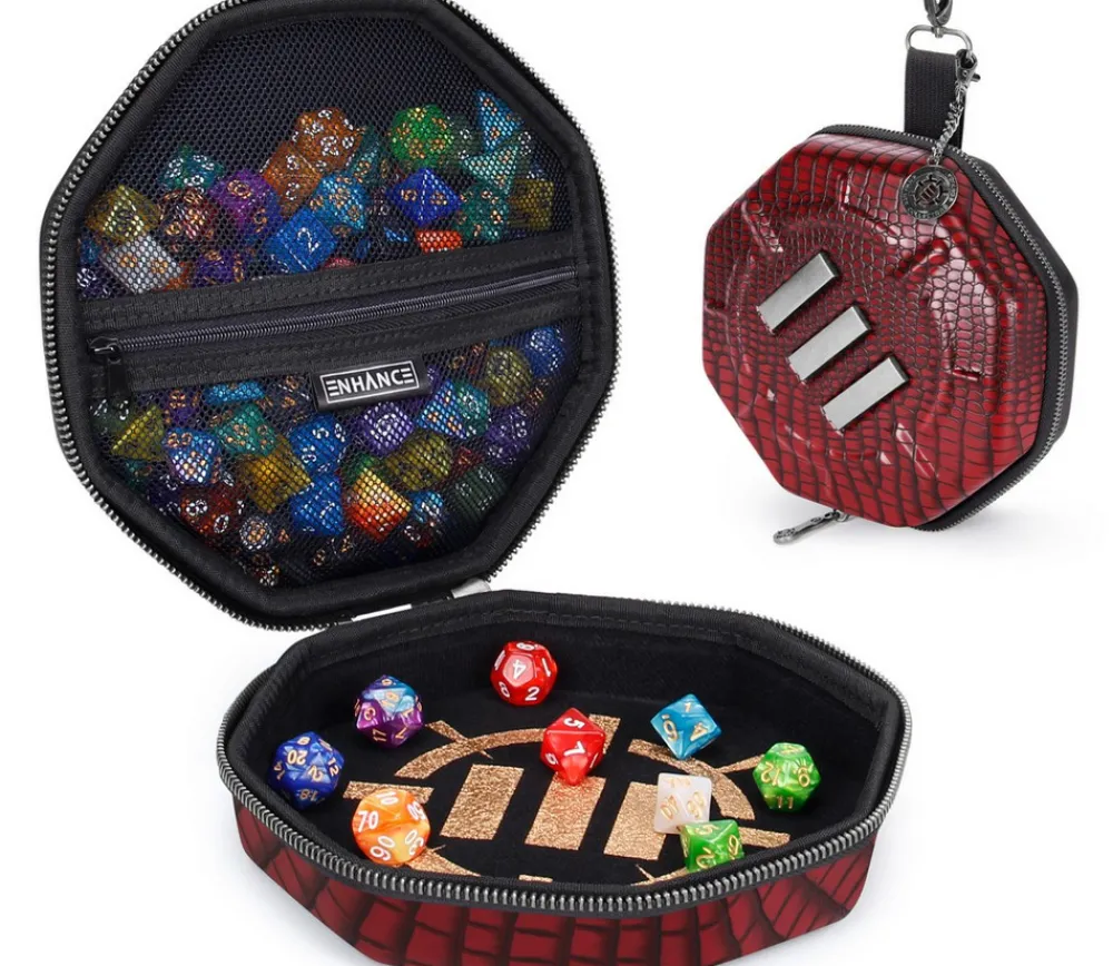 Tout Pour le Jeu Boitier 2 en 1 : piste de dés et boitier de rangement - Rouge édition collector DnD -Enhance