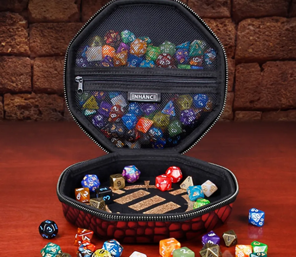 Tout Pour le Jeu Boitier 2 en 1 : piste de dés et boitier de rangement - Rouge édition collector DnD -Enhance