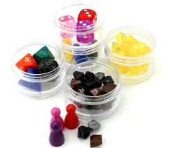 Tout Pour le Jeu Boîte composée de 5 mini boites empilables rondes de Ø 5 cm en plastique