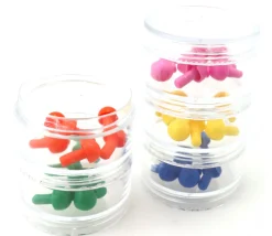 Tout Pour le Jeu Boîte composée de 5 mini boites empilables rondes de Ø 5 cm en plastique