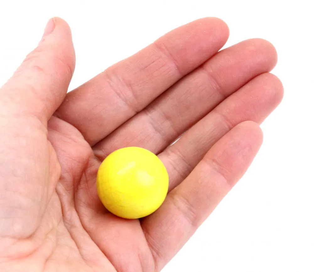 Tout Pour le Jeu Boule 2.5 cm couleur jaune en bois - bille hêtre diamètre 25 mm