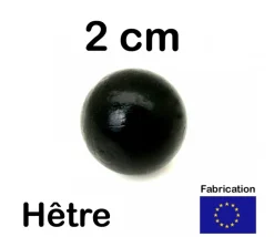 Tout Pour le Jeu Boule 2 cm couleur noire en bois - bille hêtre diamètre 20 mm