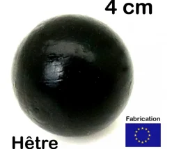 Tout Pour le Jeu Boule 4 cm couleur noire en bois - bille hêtre diamètre 40 mm