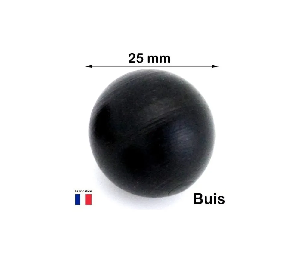 Tout Pour le Jeu Boule 2.5 cm couleur noire en bois - bille buis diamètre 25 mm