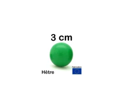 Tout Pour le Jeu Boule 3 cm couleur verte en bois - bille hêtre diamètre 30 mm