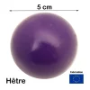 Tout Pour le Jeu Boule 5 cm couleur violette en bois - grosse bille hêtre diamètre 50 mm