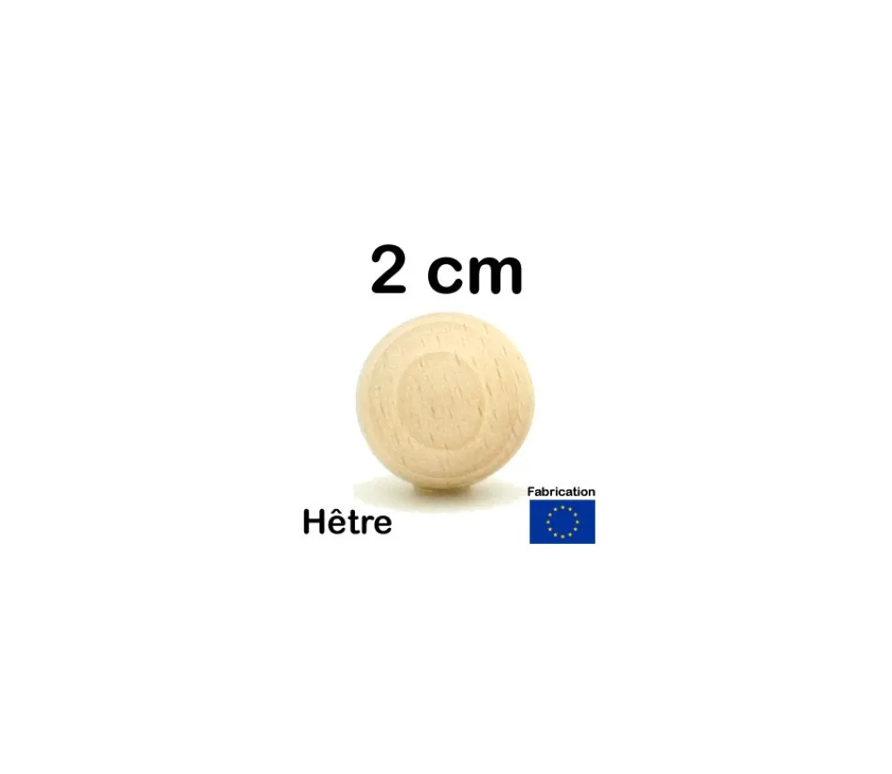 Tout Pour le Jeu Boule 2 cm en bois - bille hêtre diamètre 20 mm