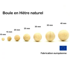 Tout Pour le Jeu Boule 1 cm en bois - bille hêtre diamètre 10 mm