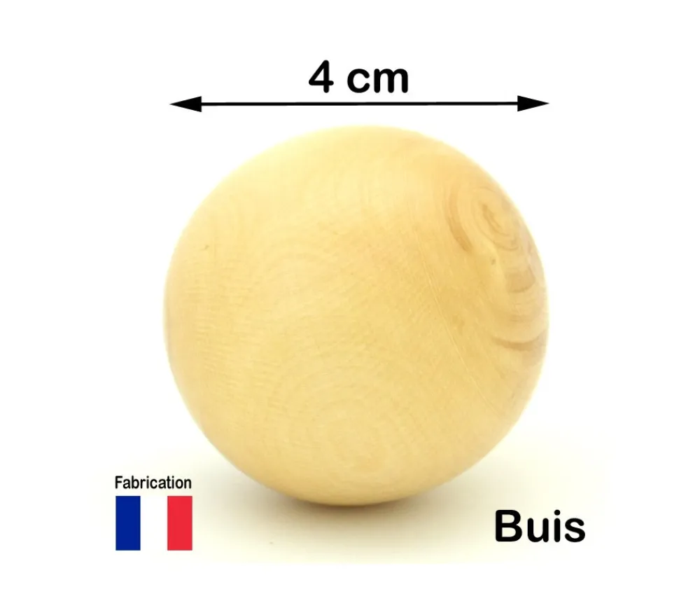 Tout Pour le Jeu Boule 4 cm en bois - bille buis diamètre 40 mm