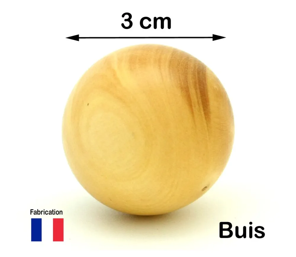 Tout Pour le Jeu Boule 3 cm en bois - bille buis diamètre 30 mm