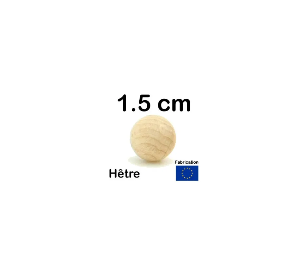 Tout Pour le Jeu Boule 1.5 cm en bois - bille hêtre diamètre 15 mm