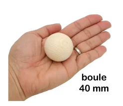 Tout Pour le Jeu Boule 4 cm en bois - grosse bille hêtre diamètre 40 mm