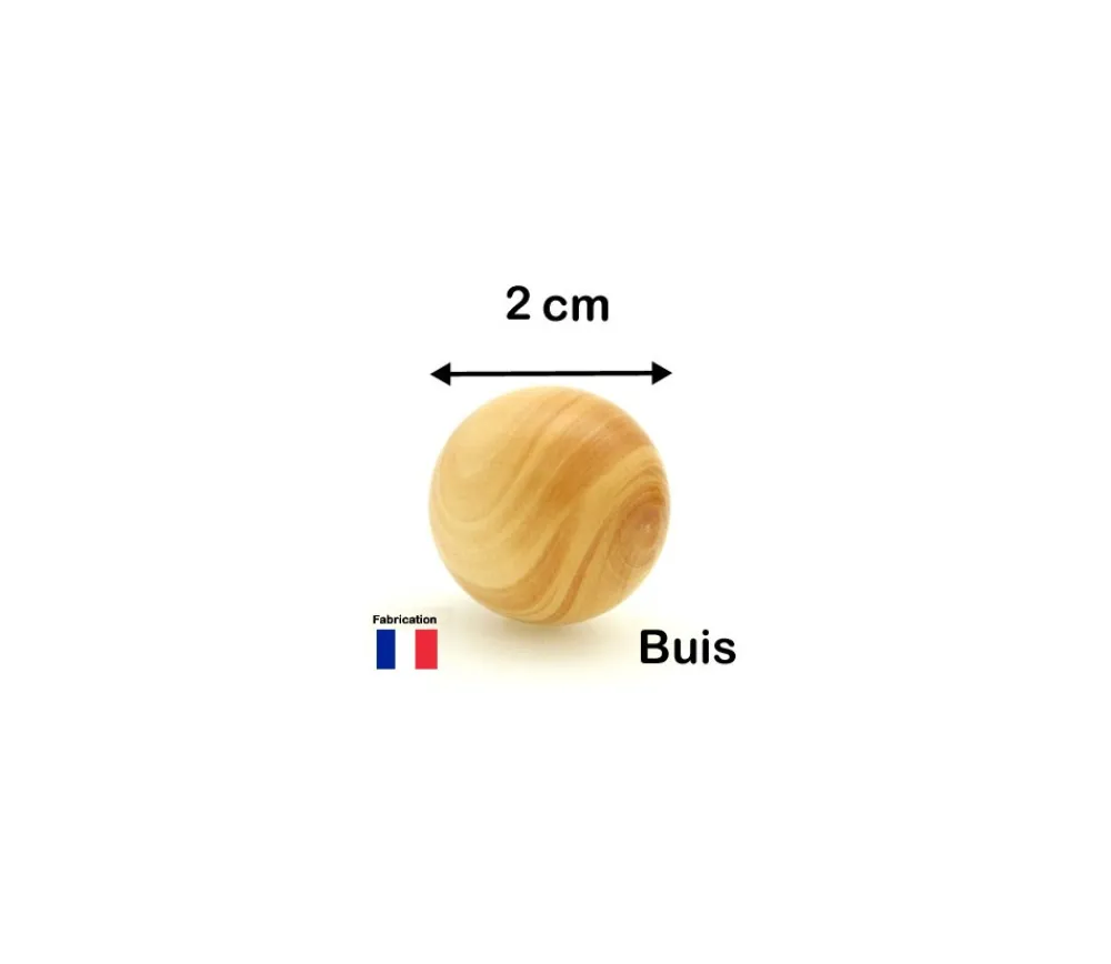Tout Pour le Jeu Boule en bois 20 mm bille buis naturel