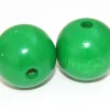 Tout Pour le Jeu Boule percée 3 cm couleur verte en bois - grosse perle hêtre diamètre 30 mm trou 6 mm