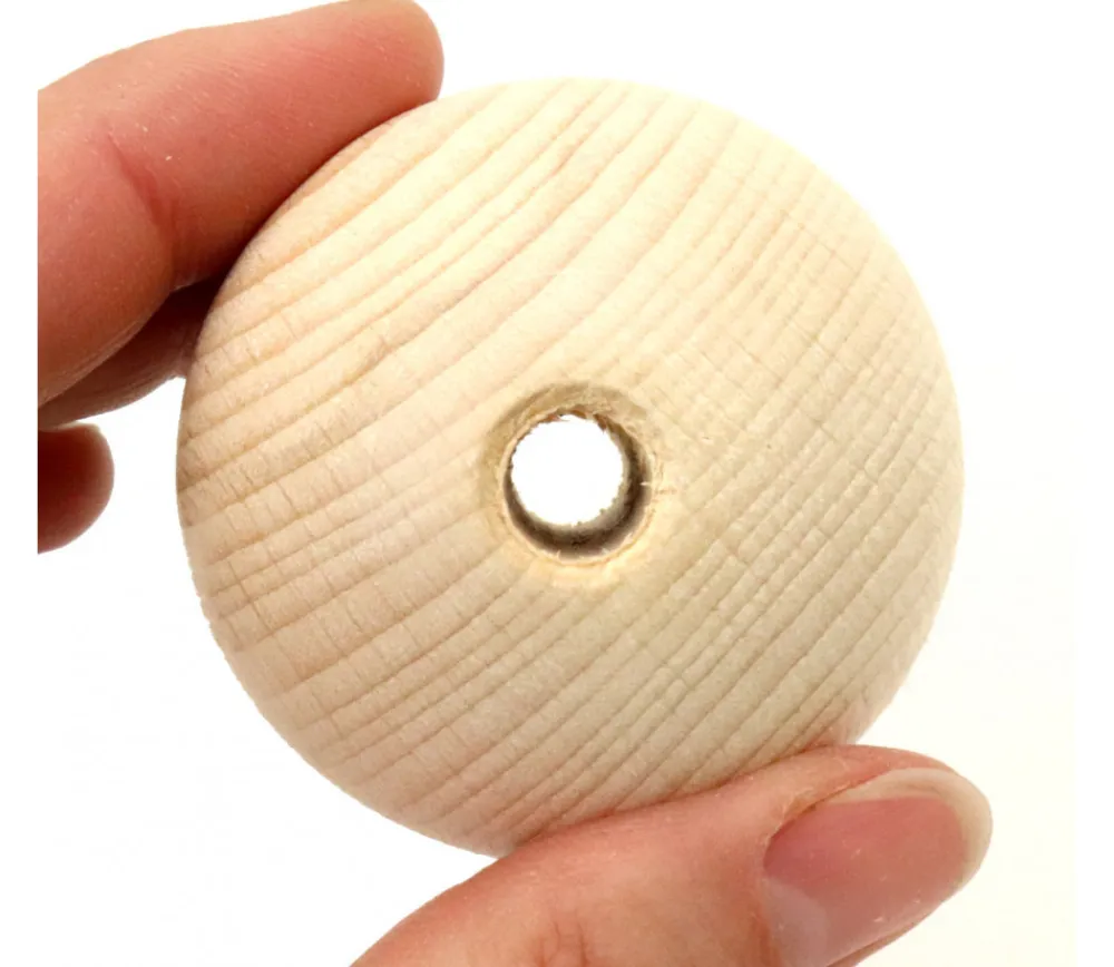 Tout Pour le Jeu Boule percée 5 cm en bois - grosse perle trou 8 mm