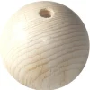 Tout Pour le Jeu Boule percée 7 cm en bois - grosse perle hêtre trouée diamètre 70 mm trou 10 mm