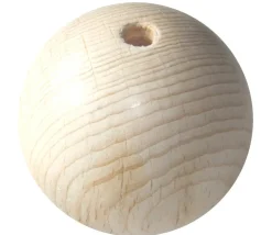 Tout Pour le Jeu Boule percée 7 cm en bois - grosse perle hêtre trouée diamètre 70 mm trou 10 mm