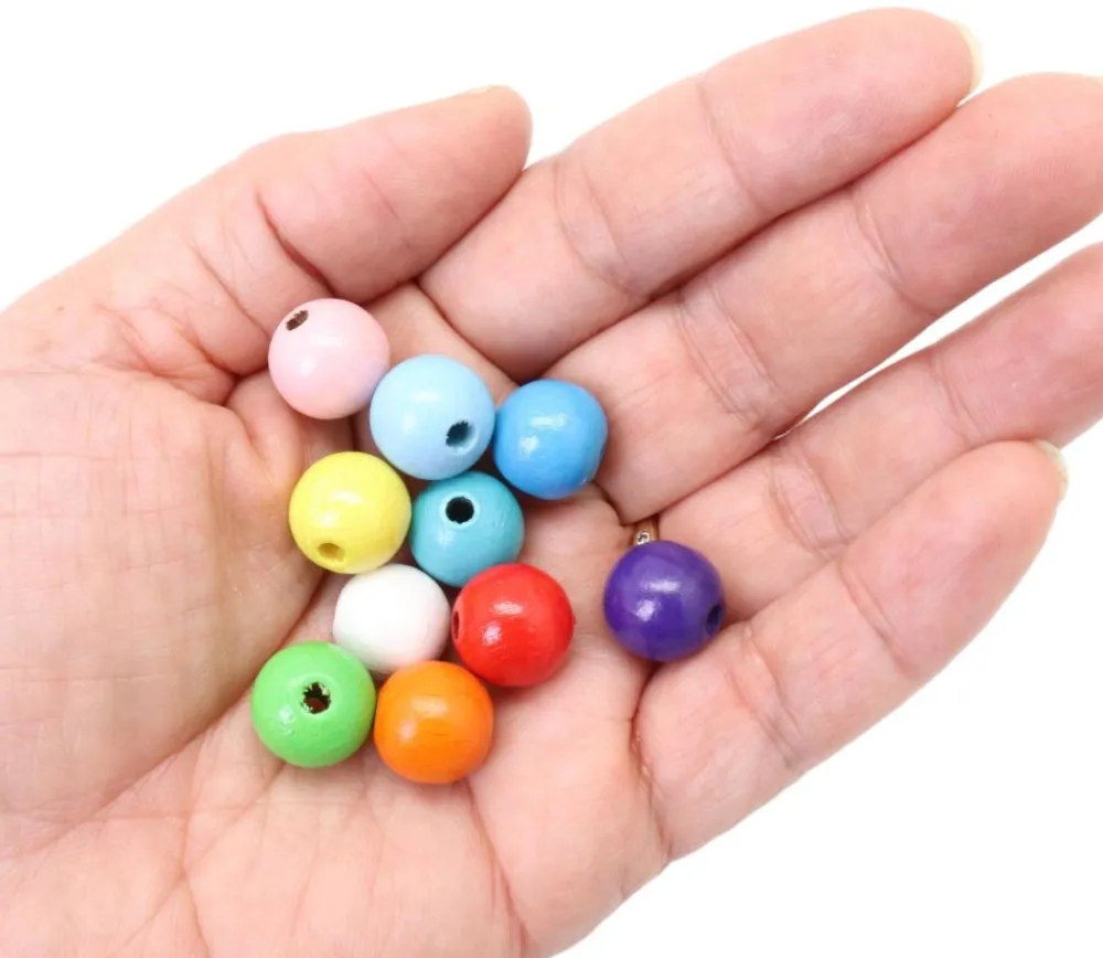 Tout Pour le Jeu Boule percée de 1.2 cm en bois - Mini perle trou 3 mm