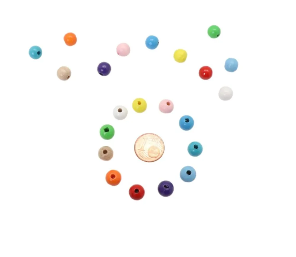 Tout Pour le Jeu Boule percée de 8 mm en bois- Mini perle trou 2.5 mm