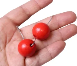 Tout Pour le Jeu Boule rouge 2 cm percée en bois - perle hêtre trou 4 mm
