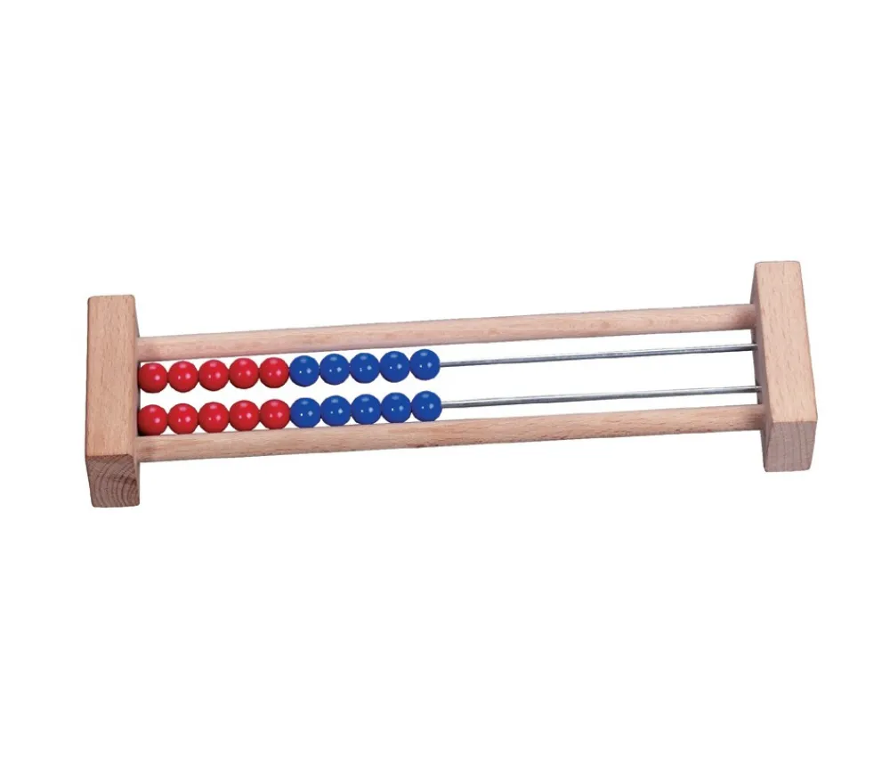 Tout Pour le Jeu Boulier bois 2 rangées rouge bleu 22.3 x 6 x 2.9 cm